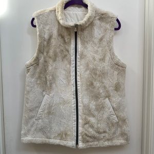 Reversible Soft White and Light Tan Vest L/XL